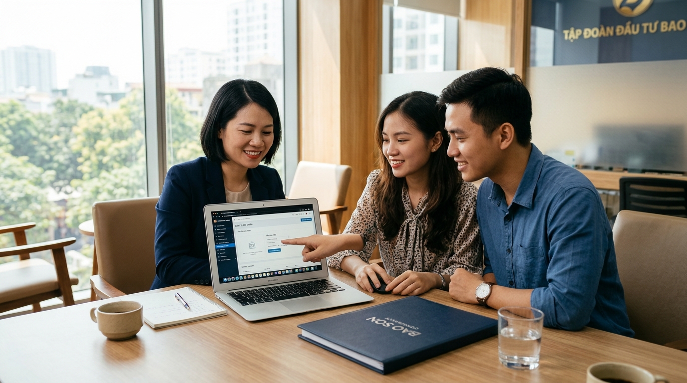 Chuyên viên Truyền thông Bảo Sơn đào tạo chủ cửa hàng cách đăng sản phẩm, quản lý đơn hàng và bàn giao 100% mã nguồn website bán hàng Chuyên viên Truyền thông Bảo Sơn đào tạo chủ cửa hàng cách đăng sản phẩm, quản lý đơn hàng và bàn giao 100% mã nguồn website bán hàng