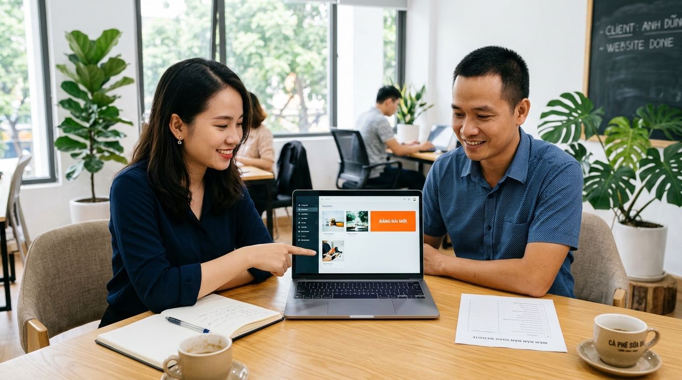 Chuyên viên Truyền thông Bảo Sơn đào tạo quản trị website WordPress 1-1 và bàn giao mã nguồn cho doanh nghiệp Chuyên viên Truyền thông Bảo Sơn đào tạo quản trị website WordPress 1-1 và bàn giao mã nguồn cho doanh nghiệp